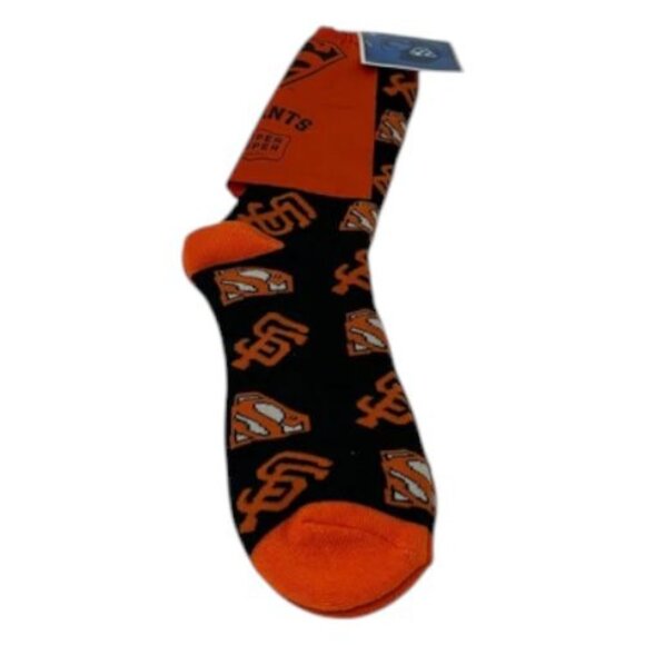 San Francisco Giants Superman Logo Socks Adult Large Black Orange Success Brands - Picture 16 of 16